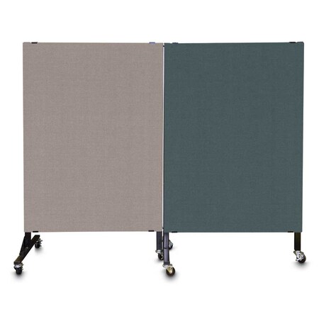 United Visual Products Enclosed Corkboard, 3 Door, 96"x48", 4" Fra, UV3420-SATIN-BLSPRU UV3420-SATIN-BLSPRU